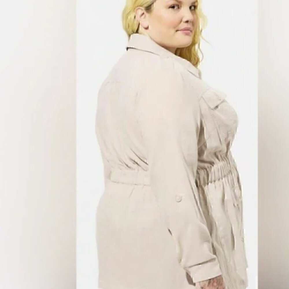 Torrid Double Gauze Utility Anorak Lightweight Jacket Button Front - Picture 2 of 2